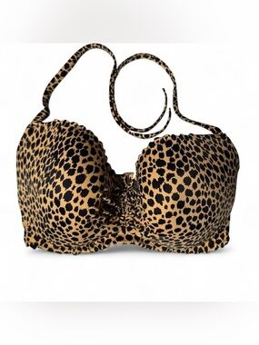 36DDD Victoria’s Secret Getaway Halter Bikini Top Cheetah Print